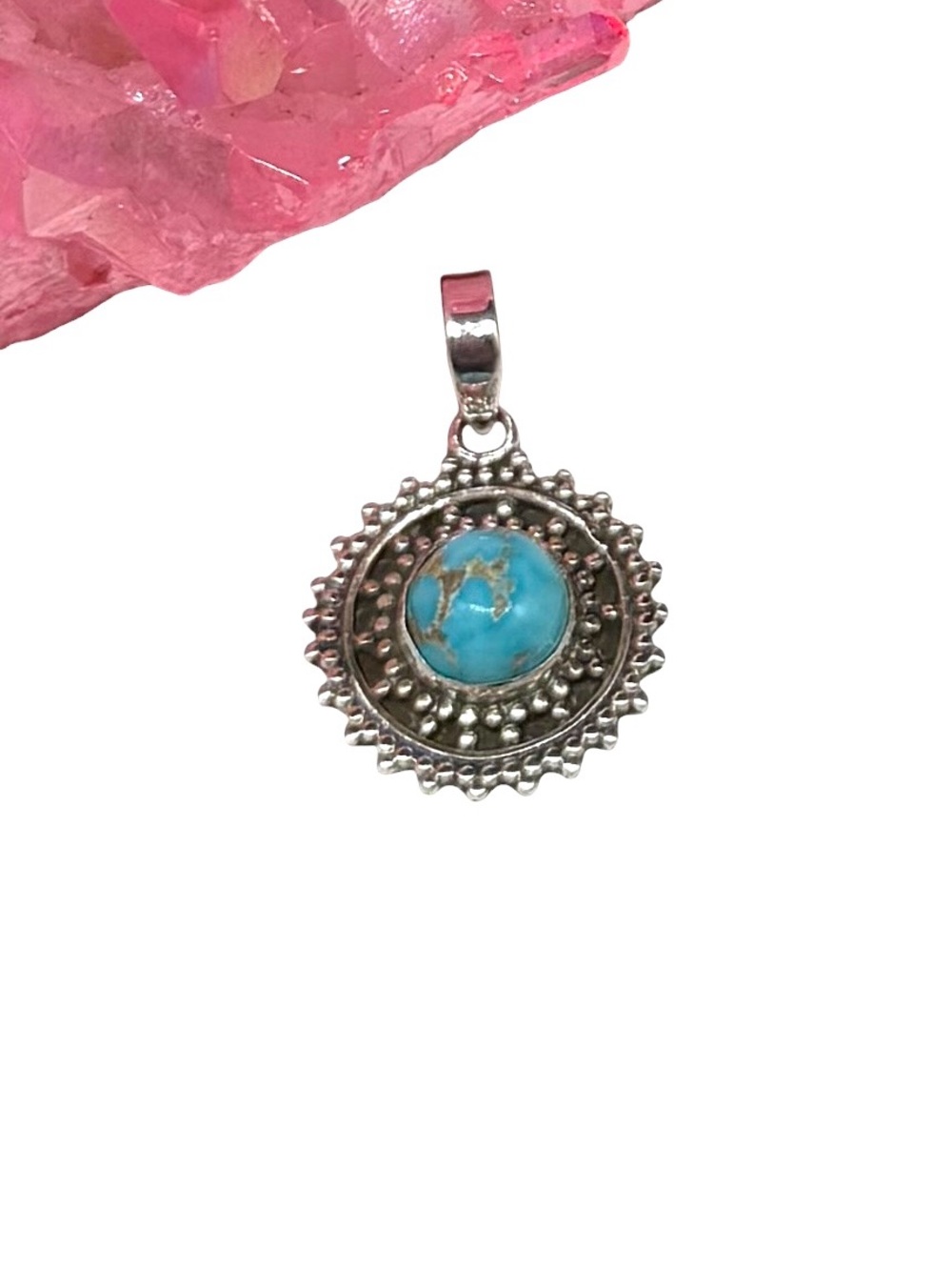South Hills Turquoise Necklace Pendant Solid 925 Sterling Silver